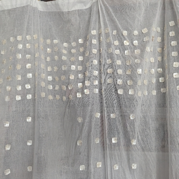 Semi Sheer Curtain panels with Buttons - Picture 2 of 6